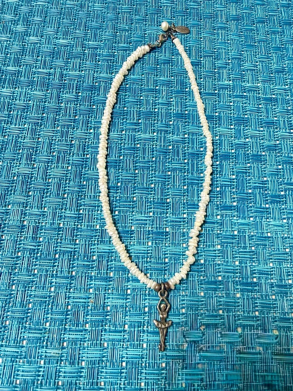 Vintage Little Girl's Dainty Ballerina Water Pearl Necklace